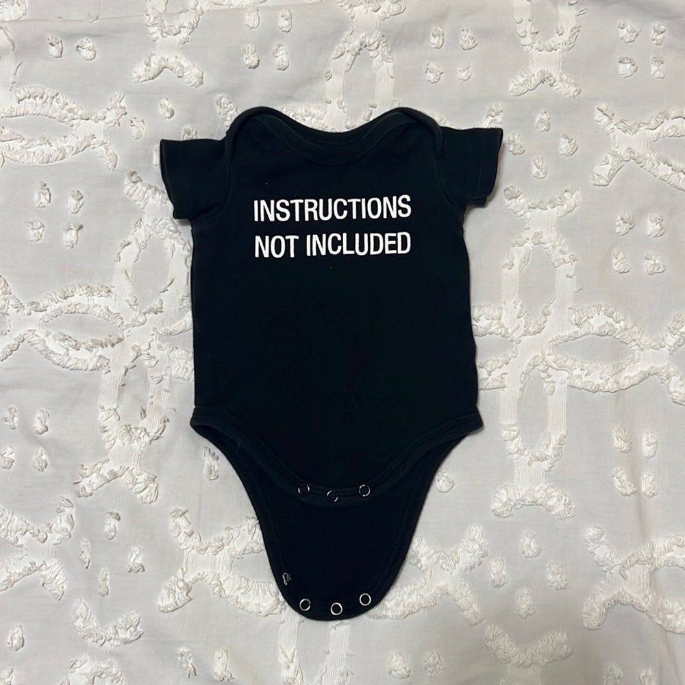 Funny baby onesie. “Instructions Not Included”